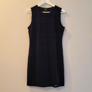 Armani Exchange Ribbed Knit Dress Navy Medium